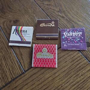 Vintage Unstruck Vegas Matches Set Of 4. Riviera,2 Sands & Stardust